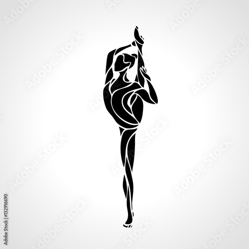 Ballet girl. Art gymnastics dancing woman