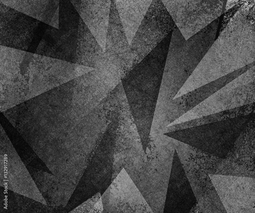 black and white background, layers of transparent black white and gray triangles in modern abstract art design black and white background, layers of transparent black white and gray triangles in modern abstract art design
