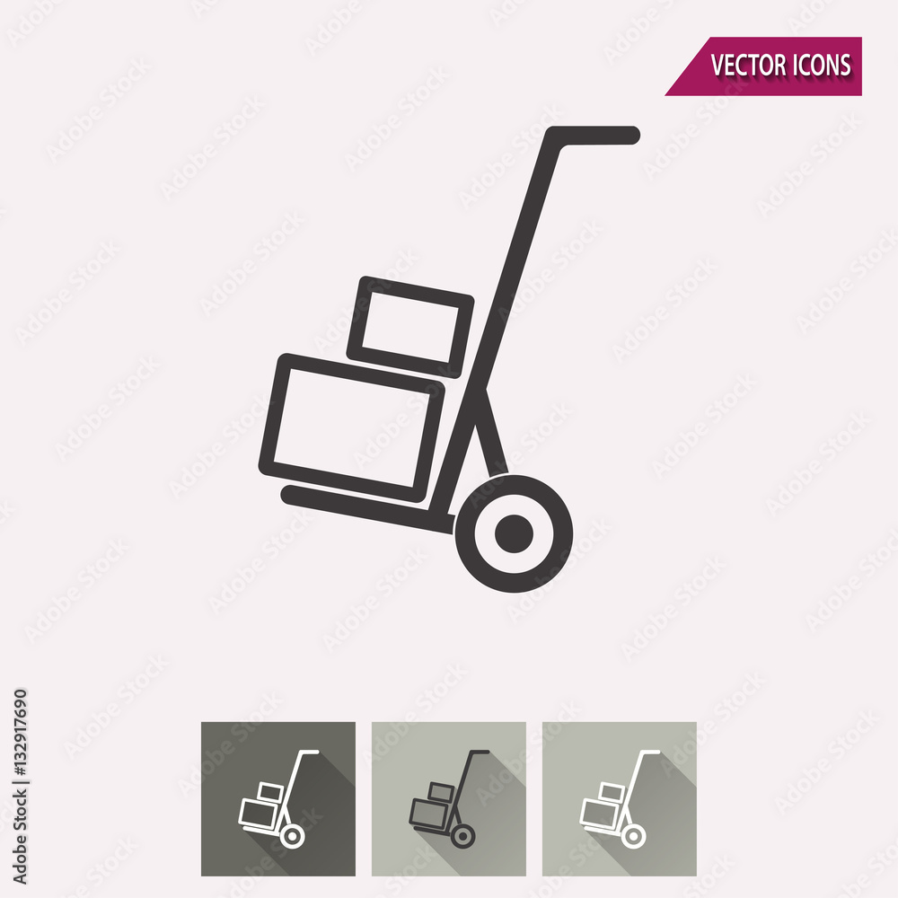 Handcart - vector icon. Handcart - vector icon.