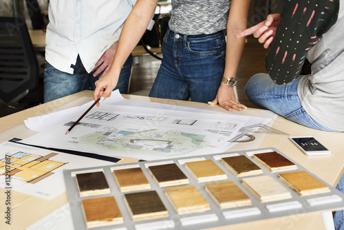 Fotografija Design Studio Architect Creative Occupation Meeting Blueprint Co
