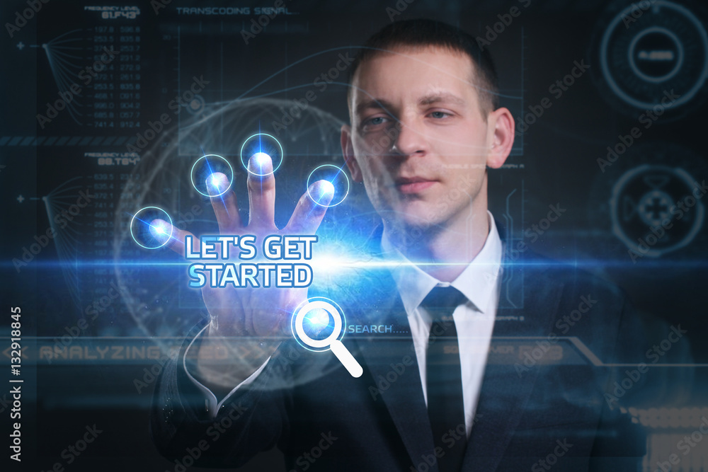 Business, Technology, Internet and network concept. Young busine Business, Technology, Internet and network concept. Young busine