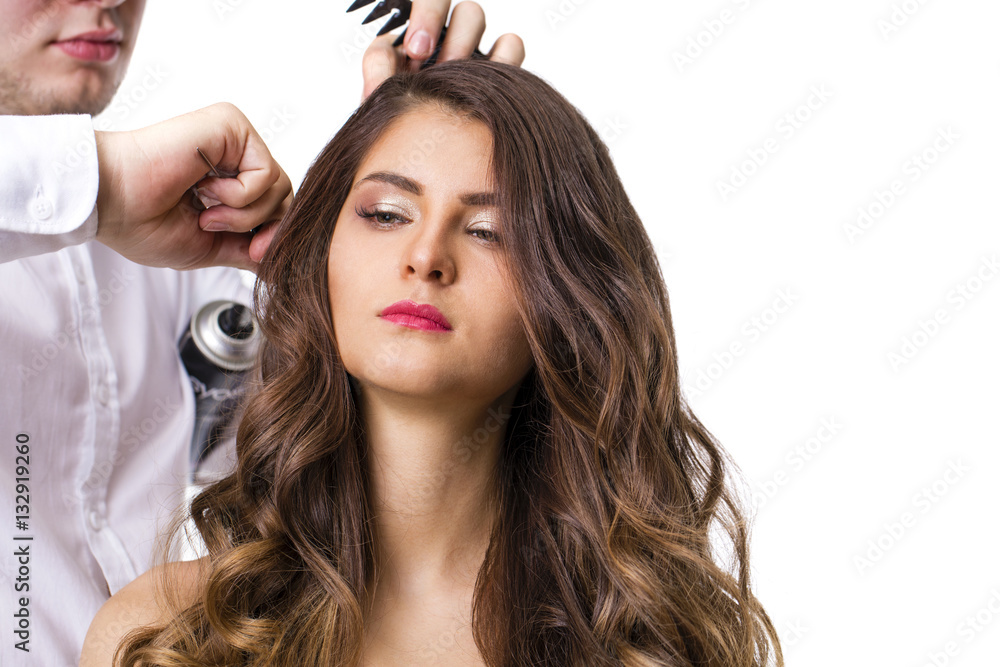 Fototapeta premium Stylist and brunette model