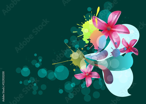 flower art illustration pattern bloom beauty green