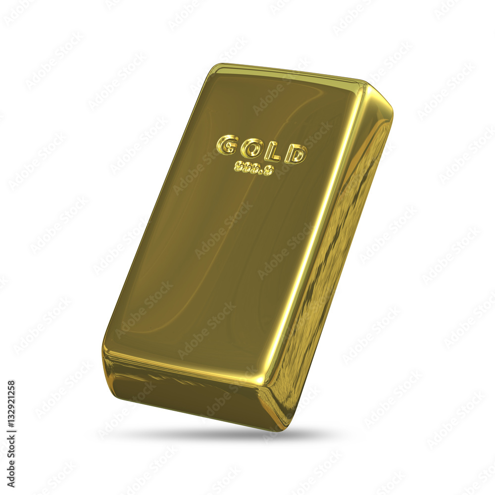 3D Illustration of Golden Bullion 3D Illustration of Golden Bullion