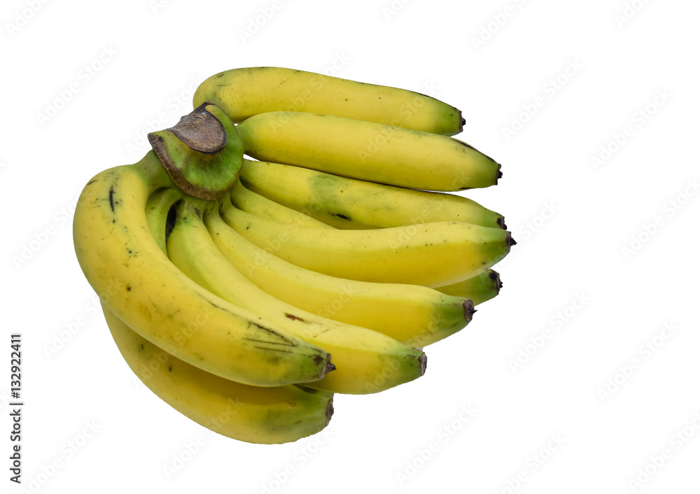Close up shot banana on isolate background.