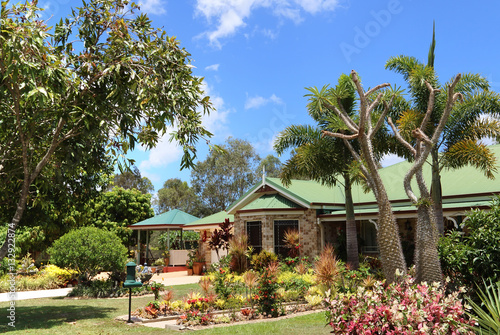Obraz na plátne Australian lawn with native species and other drought tolerant p