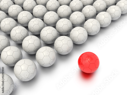 A Concept Graphic featuring a stylized leadership or teamwork ideas  depicted through a soccer ball sphere theme. 