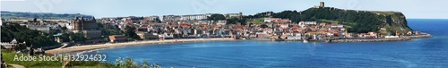 Photos Scarborough South bay in Silhouette. UK seaside Resort.