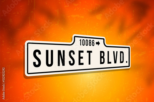 Slika na platnu Metal sign of Sunset Boulevard