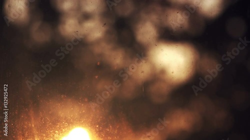 Abstract winter morning sunlight refracting through window glass, shifting focus