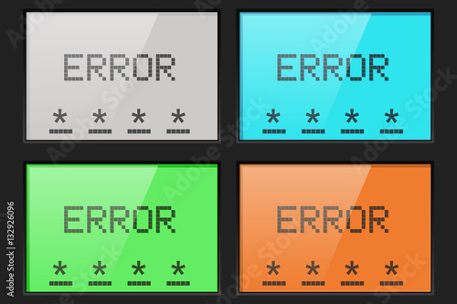 ERROR oin code entry digital display. Colored set