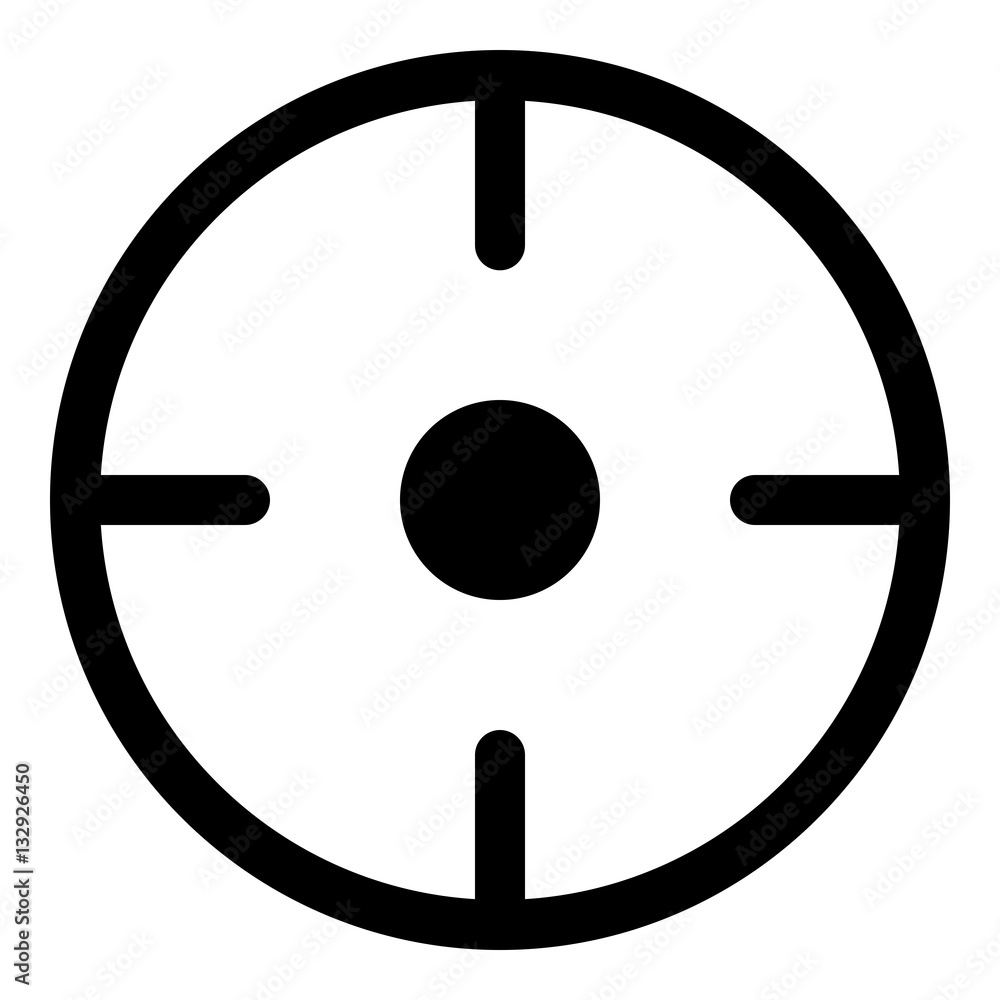 Target icon - Flat design, glyph style icon - Filled black Target icon - Flat design, glyph style icon - Filled black