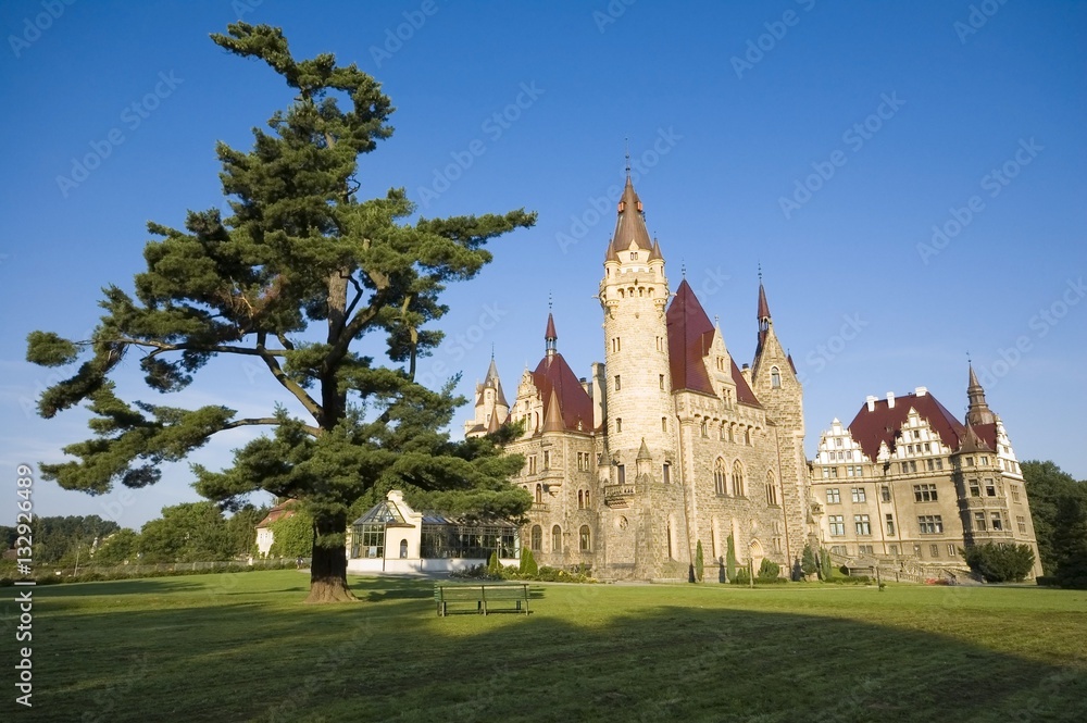 Fabulous castle in Moszna, near Opole, Silesia, Poland