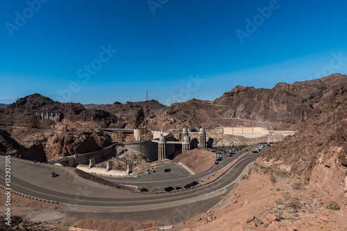 Hoover Dam with clear sky