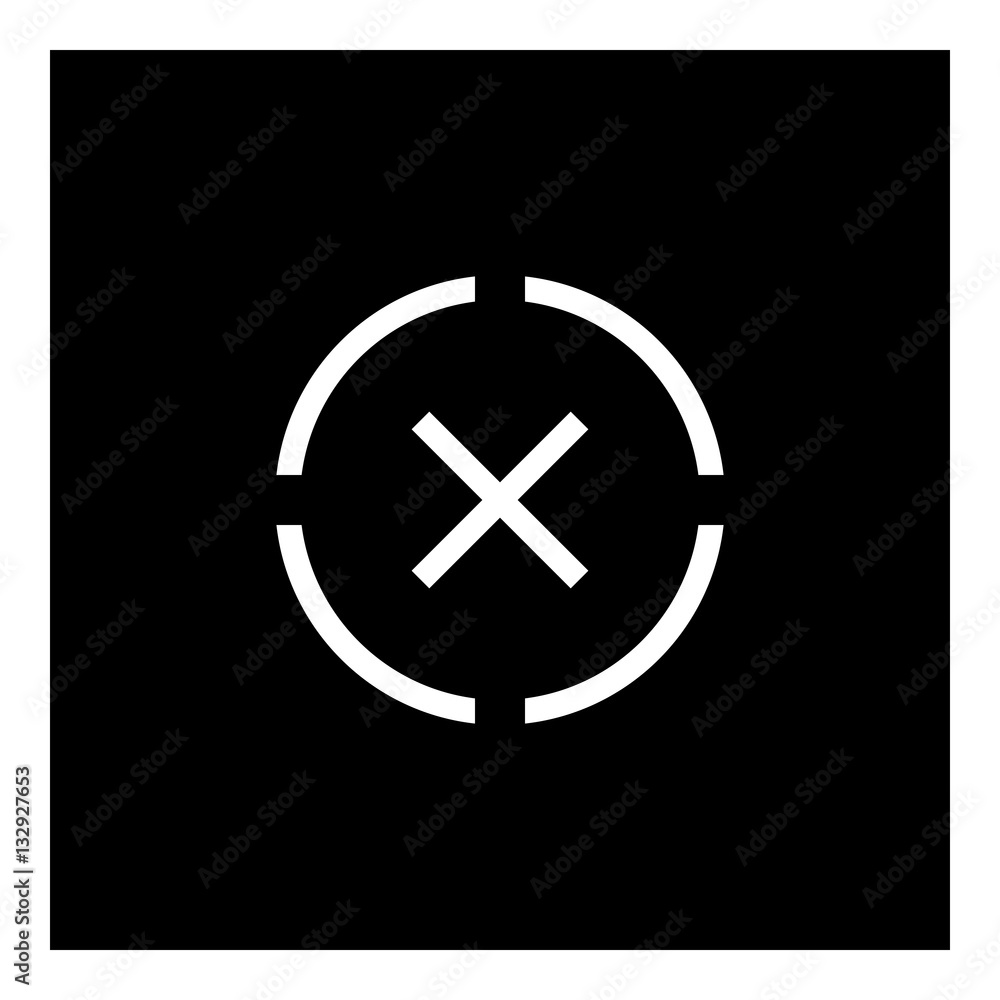 Fototapeta premium Target icon - Flat design, glyph style icon - Filled black square