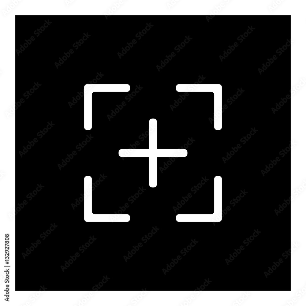 Fototapeta premium Target icon - Flat design, glyph style icon - Filled black square