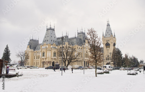 wide view of the Palace of Culture in Iasi city