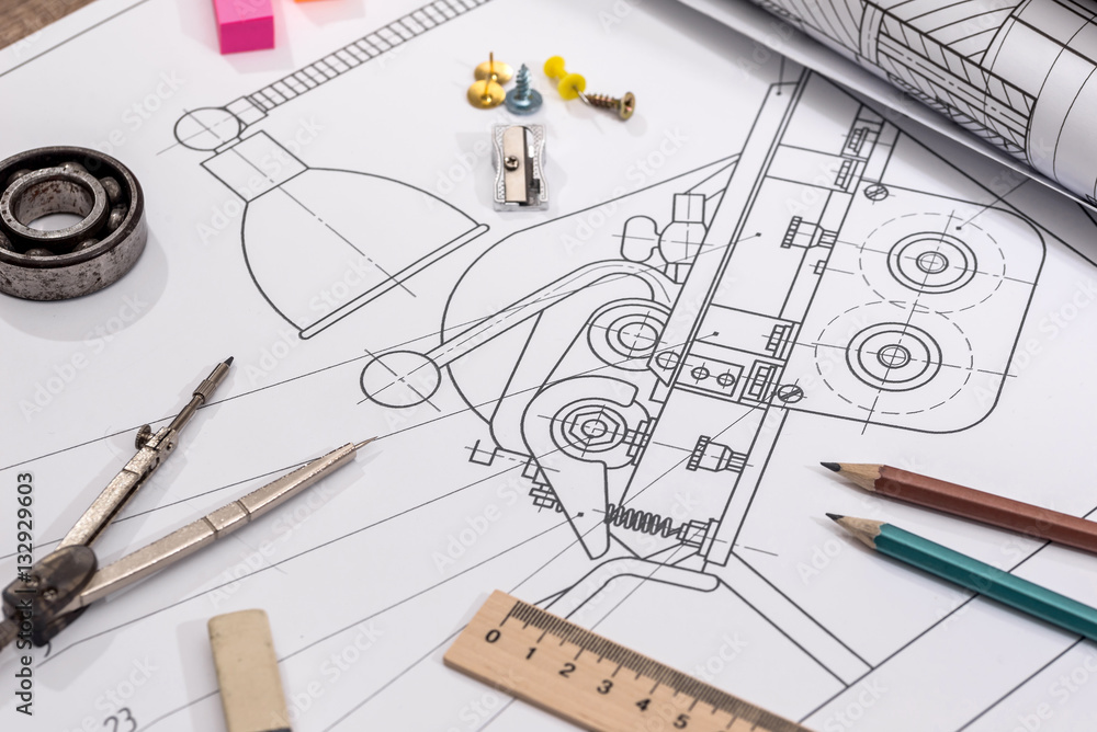 Unfinished project, under construction draft, concept interior design sketch,  hand drawing scandinavian living room blueprint sketch in real home  background, architect designer idea Stock Photo | Adobe Stock