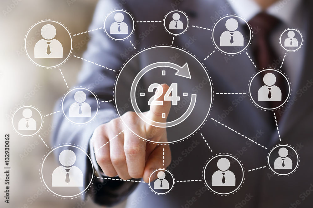 Business button 24 hours service icon network web Business button 24 hours service icon network web