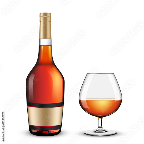 cognac glass and bottle