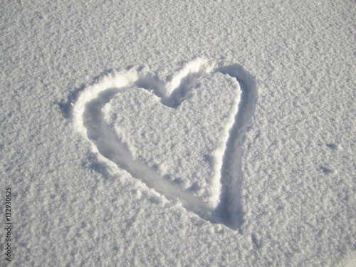 Heart in the snow