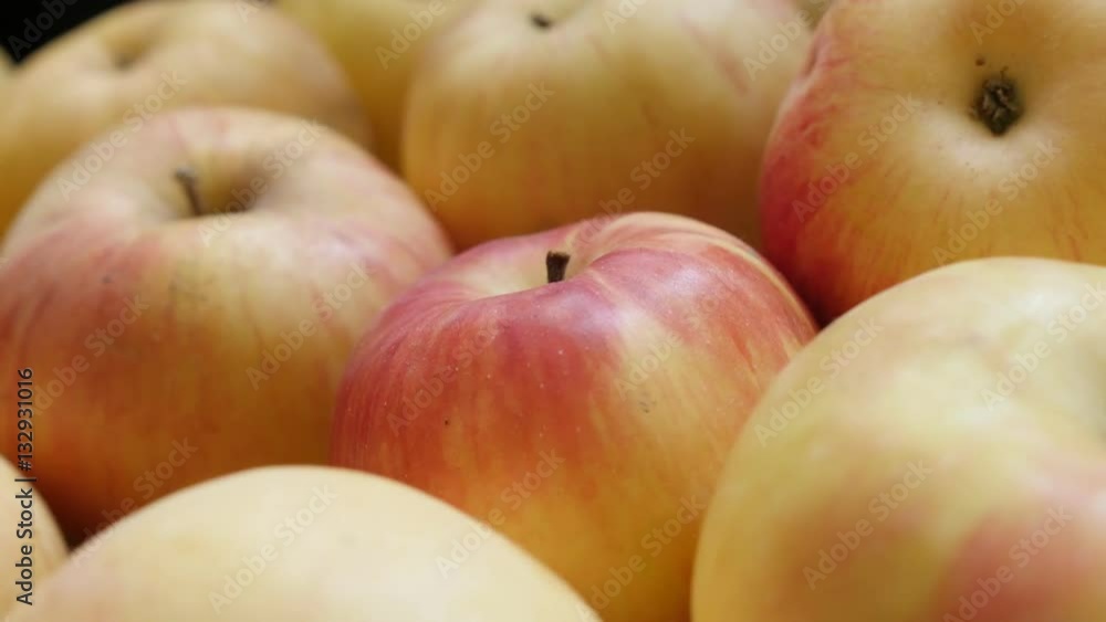 Malus pumila domestica fresh fruit background 4K 2160p UHD panning footage - Close-up of healthy organic apple pile 3840X2160 UHD slow pan video Malus pumila domestica fresh fruit background 4K 2160p UHD panning footage - Close-up of healthy organic apple pile 3840X2160 UHD slow pan video