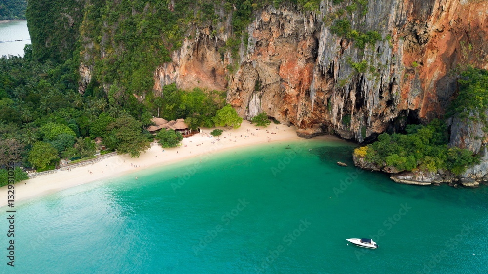 Tropical beach and cave in Thailand