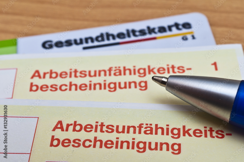 Fototapeta premium Krankenschein