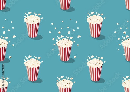 popcorn bucket seamless pattern