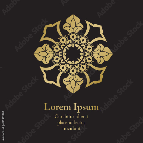 Background with gold floral ornament.