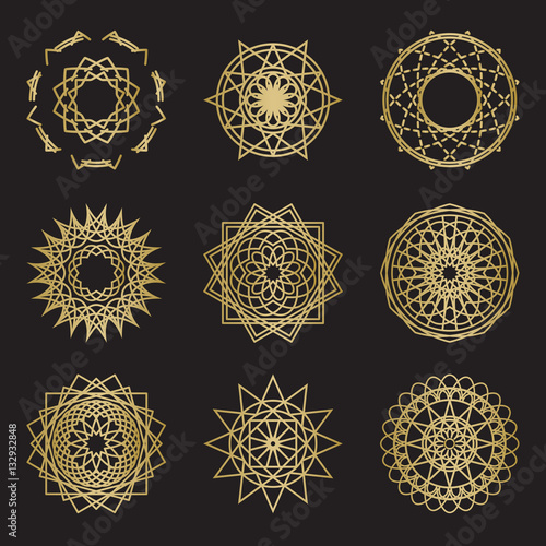 Sacred geometry ornament symbols