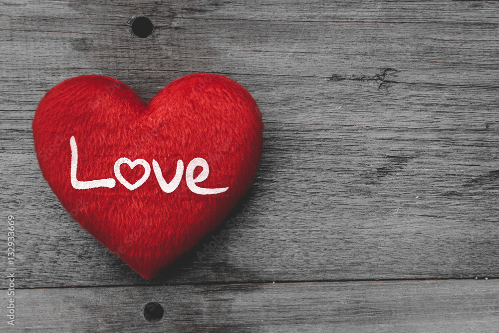 red heart on wooden background,happy valentine's day concept.i love you. red heart on wooden background,happy valentine's day concept.i love you.