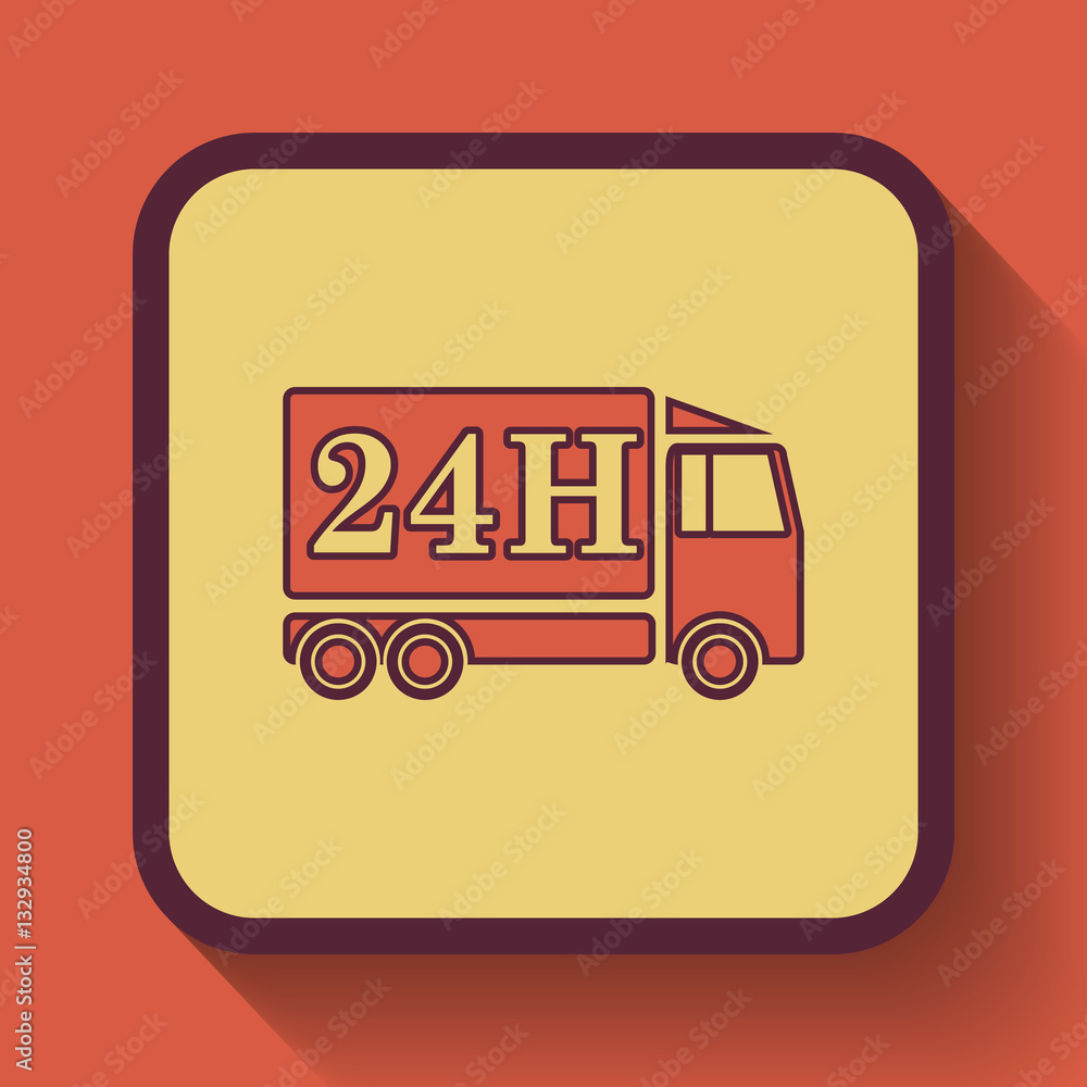 24H delivery truck icon