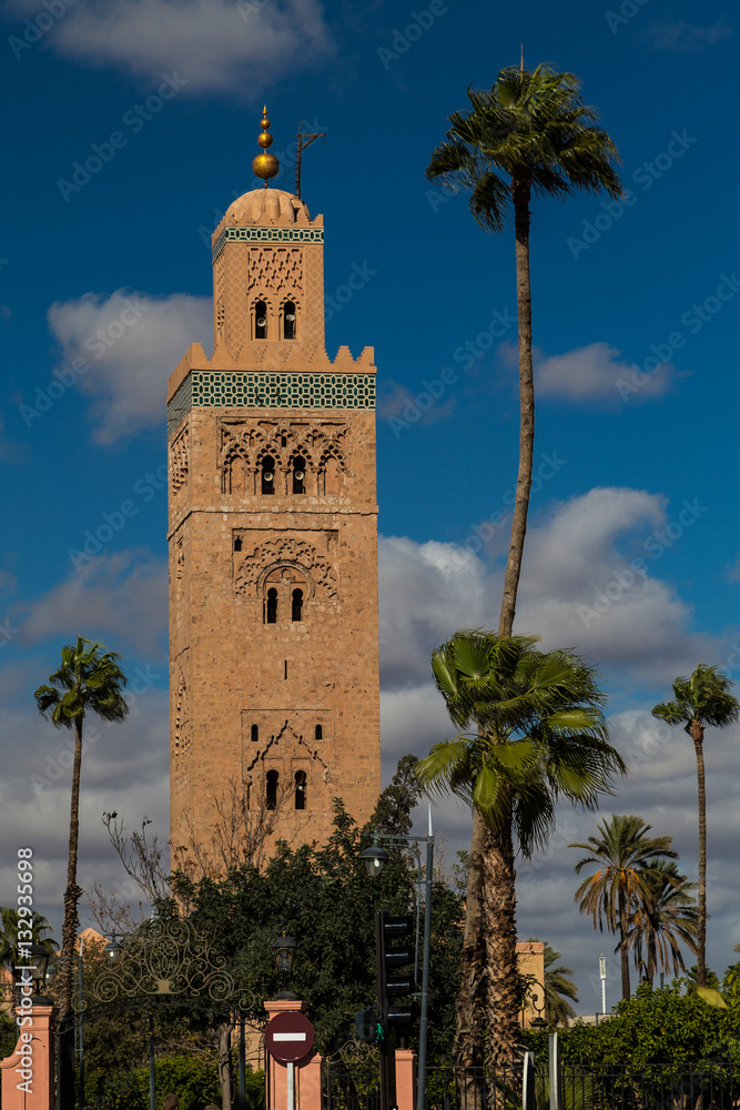 Obraz premium Turm der Koutoubia Moschee in Marrakesch, Marokko