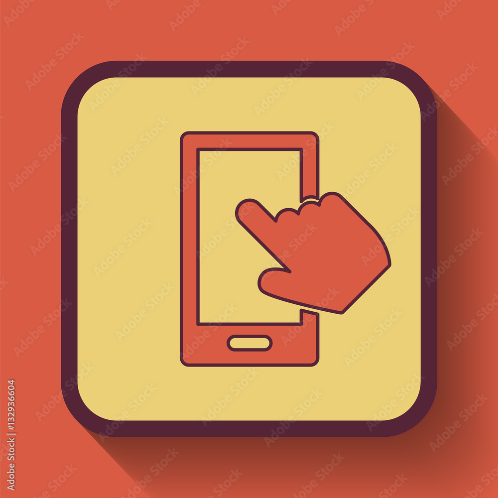 Smartphone with hand icon Smartphone with hand icon