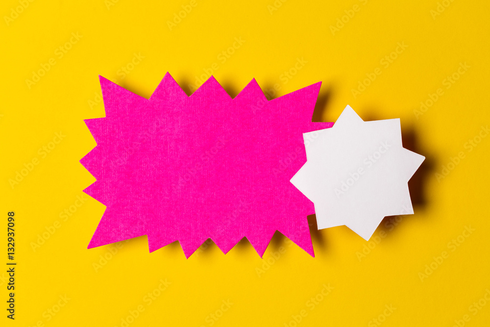 Blank promotional signs on a bright yellow background. Blank promotional signs on a bright yellow background.