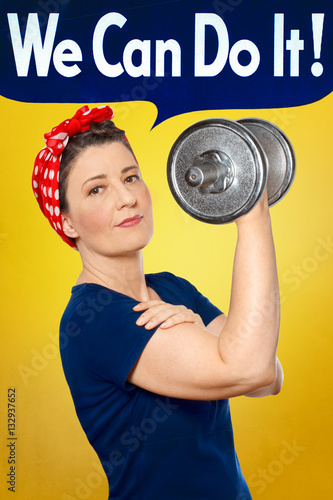 We can do it rosie lifting dumbbell