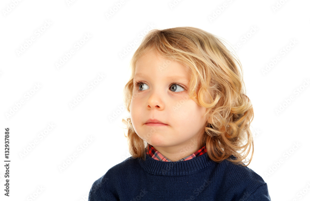 Small blond child with four years Small blond child with four years