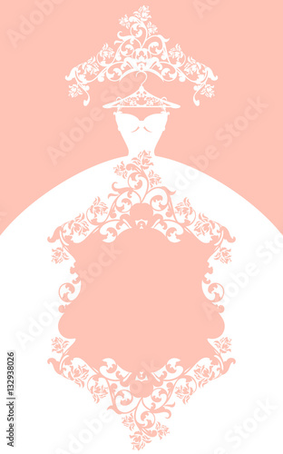 wedding dress pastel colored vector design