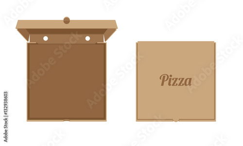 Opened cardboard box for Pizza