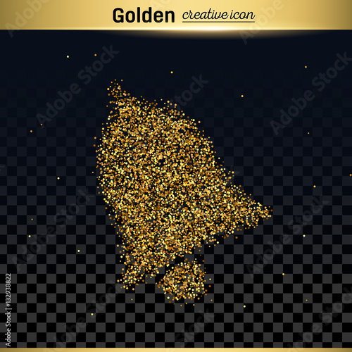 Gold glitter vector icon