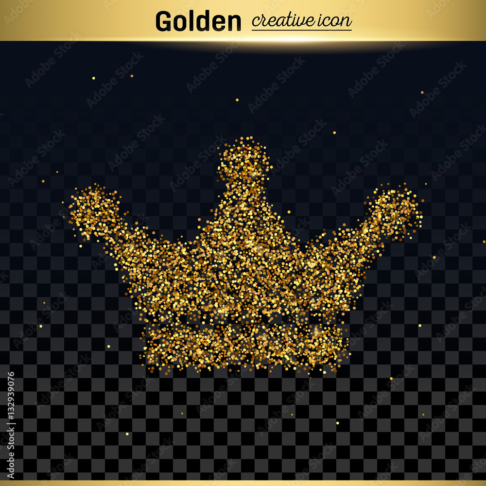 Gold glitter vector icon Stock Vector | Adobe Stock