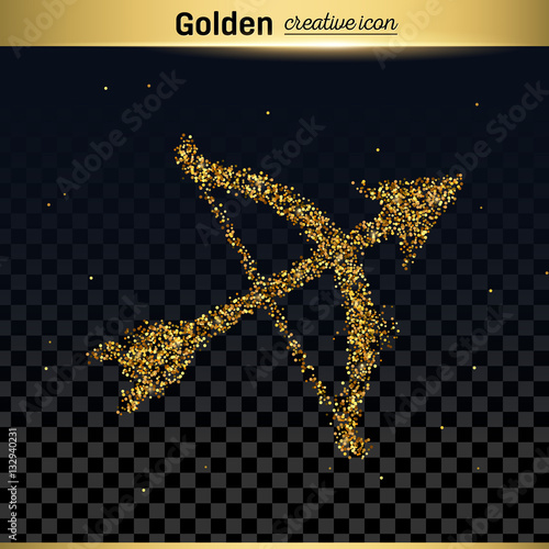 Gold glitter vector icon