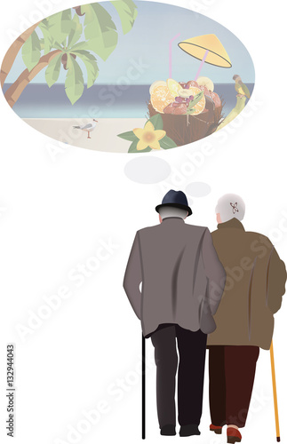 persone anziane sognano mare tropicale