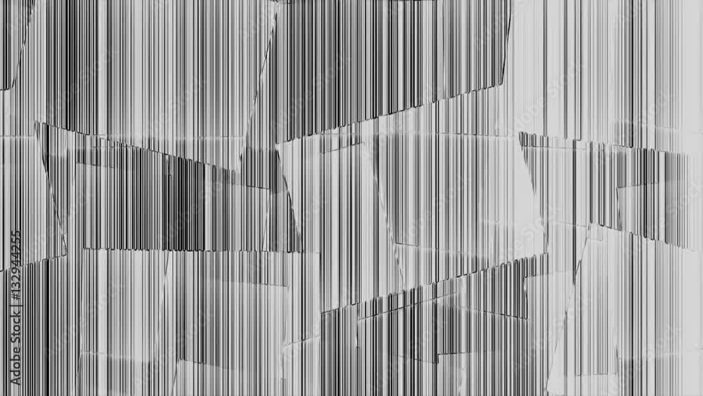 Fondo abstracto rayado y en distintos planos rectangulares ,en movimiento  y en blanco y negro
