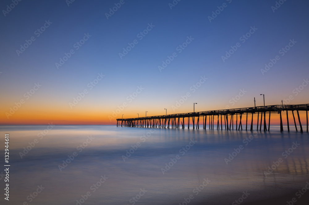 Nags Head pier sunrise long exposure 