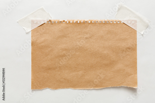 old craft paper sheet isolated on white background