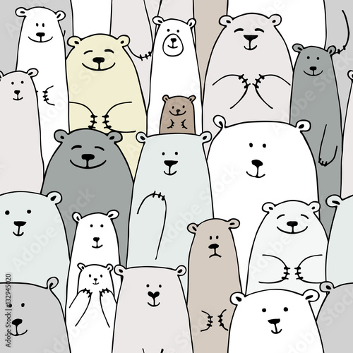 Plakat Niedźwiedzie rodziny, wzór dla swojego projektu