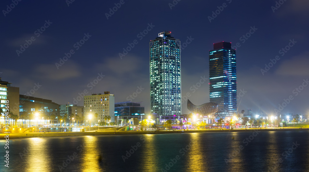  center of nightlife from sea at Barcelona