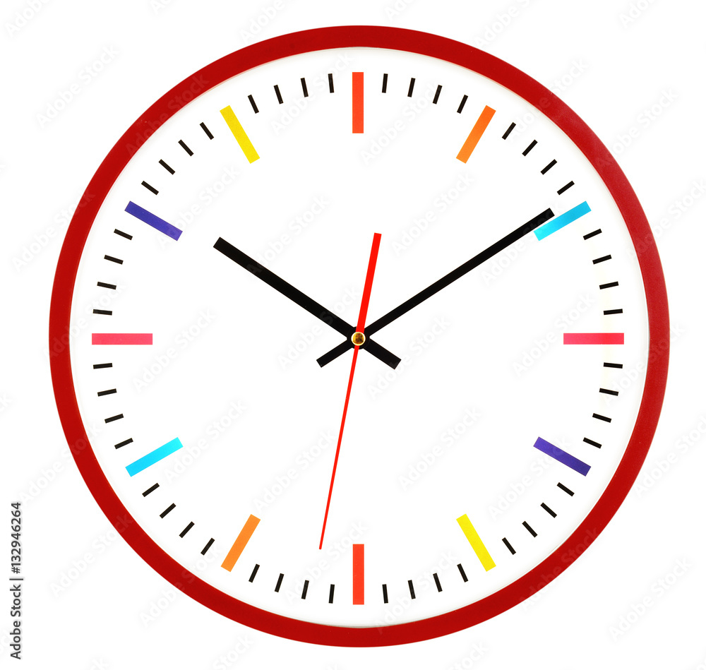 Wall clock isolated on white. Ten past ten. Wall clock isolated on white. Ten past ten.